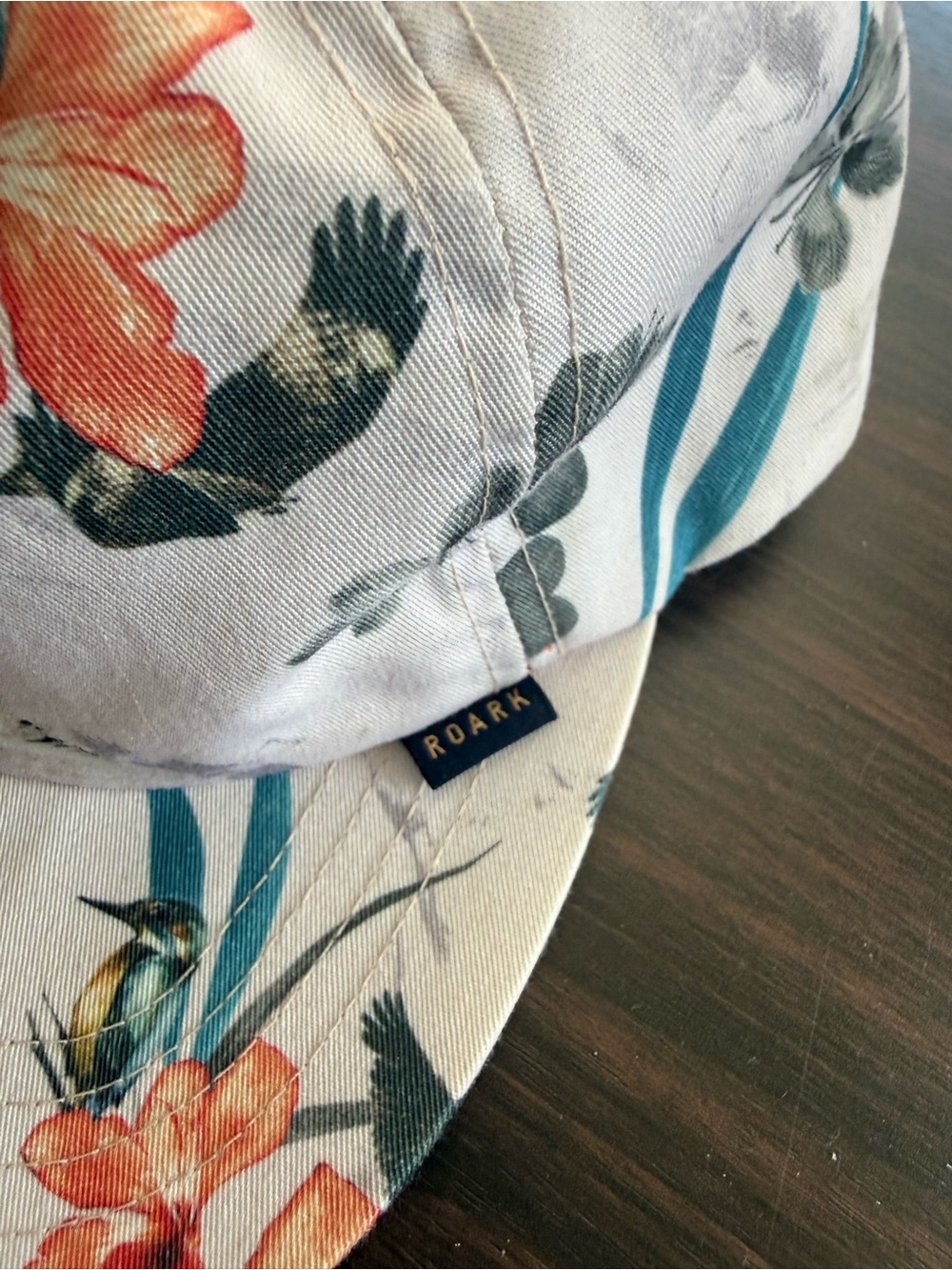 Roark White Orange Adjustable Floral Snapback Men's Hat One Size - Picture 2 of 6